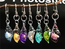 7x Glow In The Dark Shell Charms For Handbags/Purses And Bags