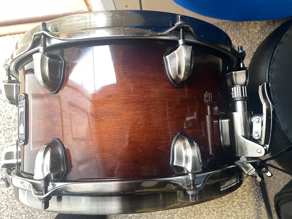 Mapex The Blaster Black Panther 13 X7 Maple Snare Drum Walnut Burst. Free bag.  - Image 2 of 4