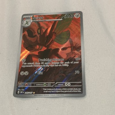 Pokemon Scizor Illustration Rare Holo Full Art SV03 205/197 140HP Stage 1