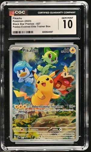Pokémon GRADED Pikachu 027 Paldea Evolved ETB Black Star Promo 10 CGC ENGLISH