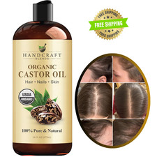 Premium Organic Castor Oil 100 Pure and Hexane-Free Cold-Pressed Beauty 16 fl.
