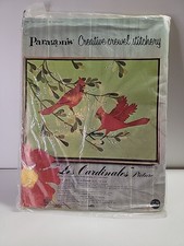 Vtg Paragon Crewel Kit " Les Cardinales" Birds 18x 24"