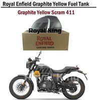 "Royal Enfield \"Graphite Yellow\" Scram 411 \"Petrol Fuel Gas Tank\""