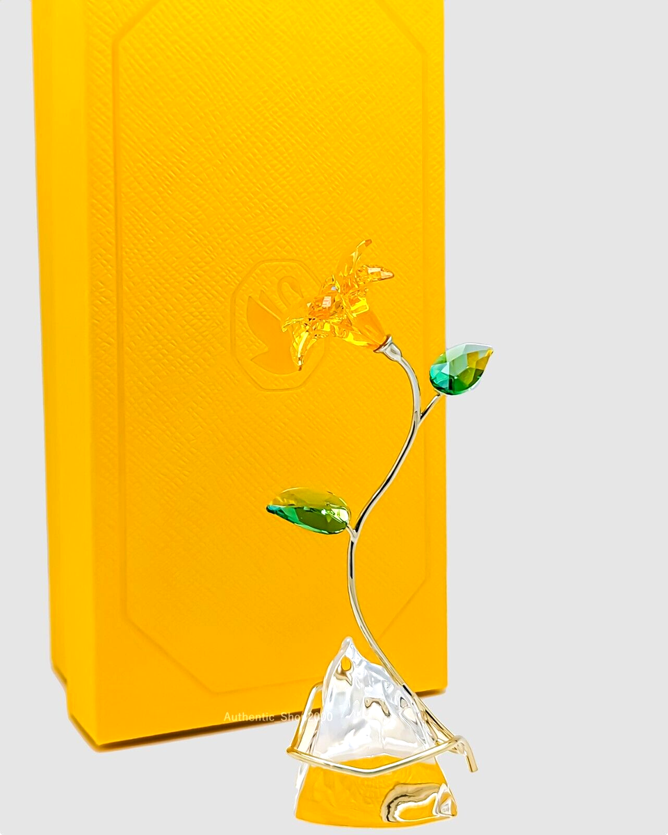 New 100% SWAROVSKI Yellow Florere Lily Crystal Figurine Display
