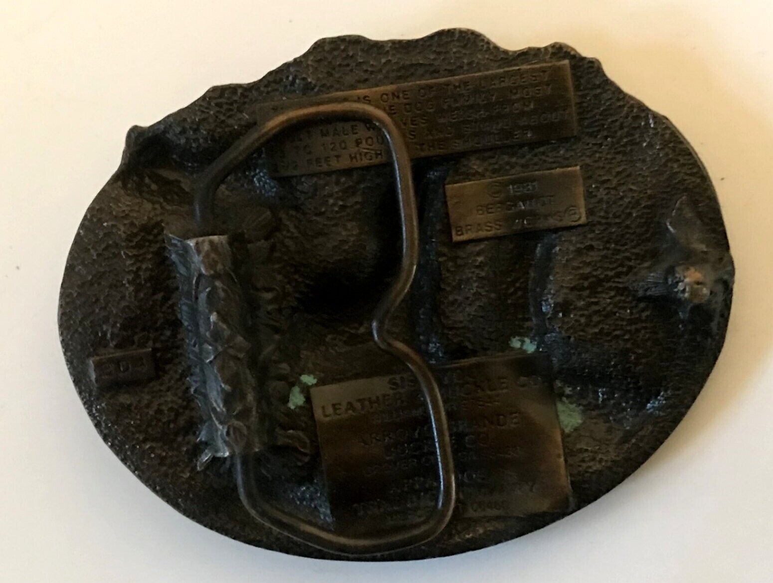 Vintage Bergamot Brass Works Wolf Wolves Belt Buckle … Gem