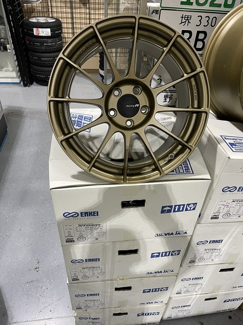 4x Enkei Nt03rr 18x9 5 27 Offset 5x114 3 Titanium Gold Racing Set Of 4 Wheels For Sale Online Ebay