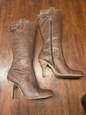 NINE WEST Real Leather Tall Boot Lined For Warmth VINTAGE PRINZE Size 8