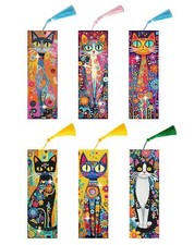 6 Pcs 5D DIY Diamond Painting Art Bookmarks Kits with Tassels for Book Lovers