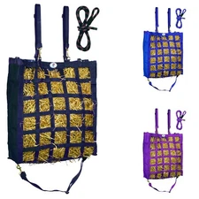 Majestic Ally Front Open (3"x3" Hole) Hay Feed Bag with 8 Feet Poly Rope