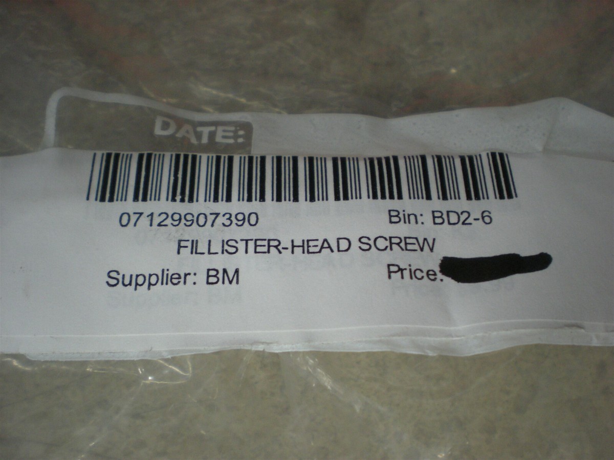 NOS OEM BMW Fillister Head Screw 07129907390 | eBay