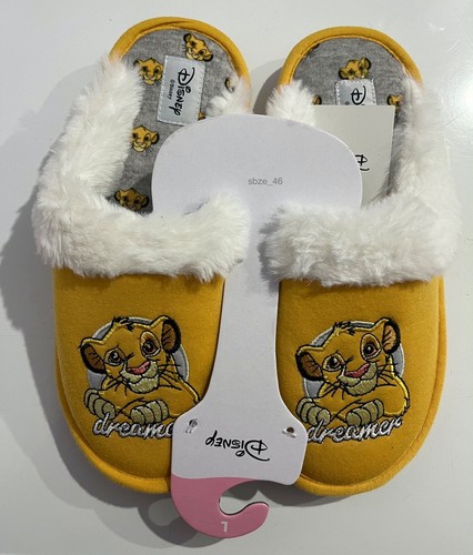 Nuevo Disney Zapatillas De El Rey León Simba Amarillo Slip On mulas para  Interior Hogar primark | eBay