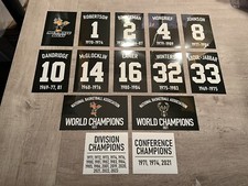 3 Sizes - Milwaukee Bucks Championship  Retired  Decal Banner Set Man Cave NBA