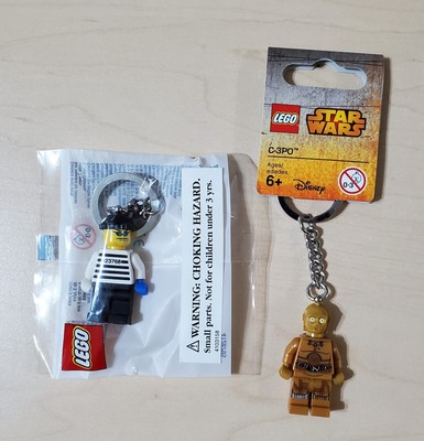 New & Sealed Rare 2002 LEGO Brickster & LEGO Star Wars 2015 C-3PO Key Chains