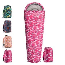 Schlafsack für Kinder Rucksack Mumienschlafsack Frühling Sommer Outdoor 4 FARBEN