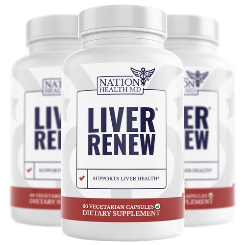 Nation Health MD Liver Renew Formula with Artichoke Extract, 3 Bottles