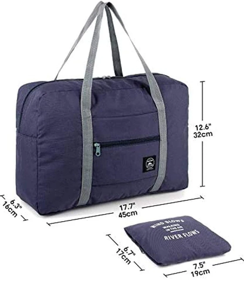 2 Pack Foldable Travel Bag Waterproof Travel Duffel Bag, Women/Men Canvas Bag - Image 3 of 4
