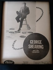 George Shearing And The Quintet Rare Capitol Records Promo Poster Ad Framed
