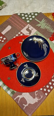 Echt Kobalt Tasse Untertasse Kuchenteller DDR Sammeltasse Fine China - Lichte