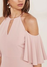 Ted Baker Dulciee Pink Cold Shoulder Maxi Dress size 8(1)