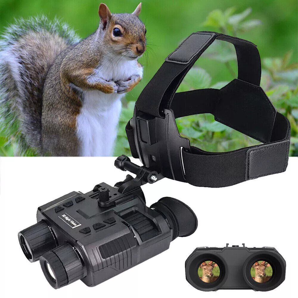 3D 1080P Night Vision Binoculars Goggles Head Mount Infrared Night Vision NV8000