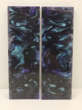 2 PCS COMPOSITE KNIFE HANDLE MATERIAL BLANK SCALES: COSMIC 5961