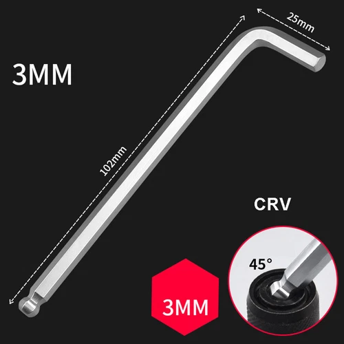 1.5mm-22mm CRV Metric Allen Ball End Hex Key Wrench Hexagon Key Long Arm Wrench - Picture 12 of 22