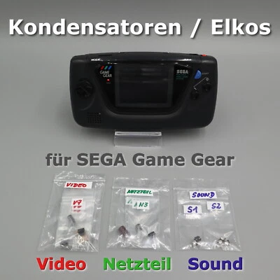 Sega Game Gear Kondensatoren ELKOS Ersatz Reparatur Set wenn kein Ton Bild Strom