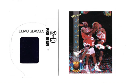 1994 Upper Deck Michael Jordan Pro View 3D card #23 plus Promo Glasses   Mint