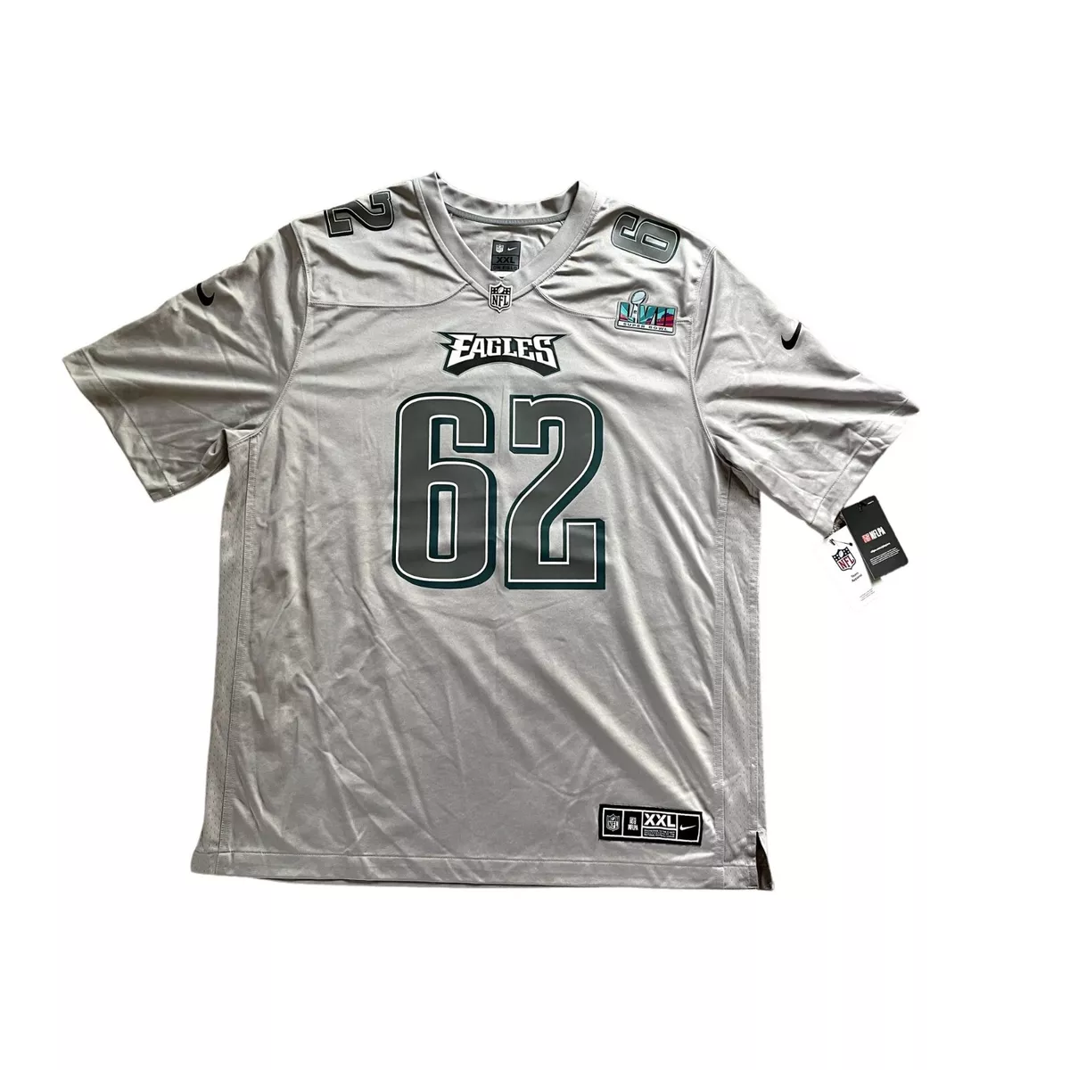 Nike NFL Philadelphia Eagles Super Bowl LVII Atmosphere (Jason Kelce) Men's Fashion Football Jersey - Grey S