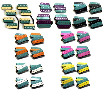 Teal Zebra Screamers, Dragonfire Humbucker Pickups ~ Zebra HH Set Color Choice