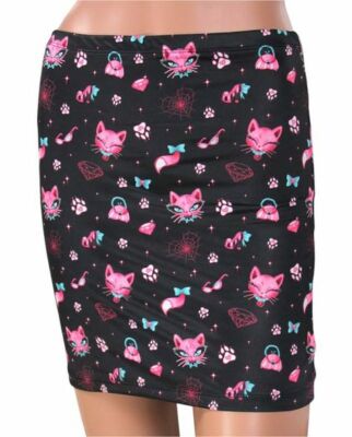 Liquor Brand Miss Kitty Mini Skirt Cute Cherry Martini Cat Tattoo Flash Diamonds