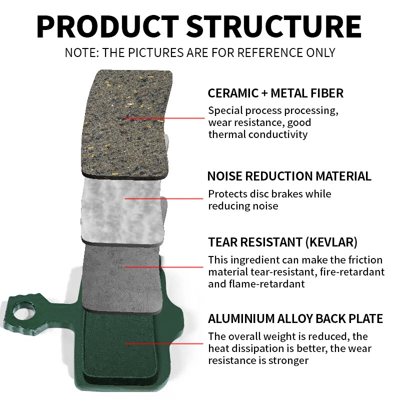 Pastillas de freno de disco hidráulicas de cerámica para bicicleta para SRAM Level/DB1/DB5 Avid ELIXIR E1 E3 Foto 4 de 4