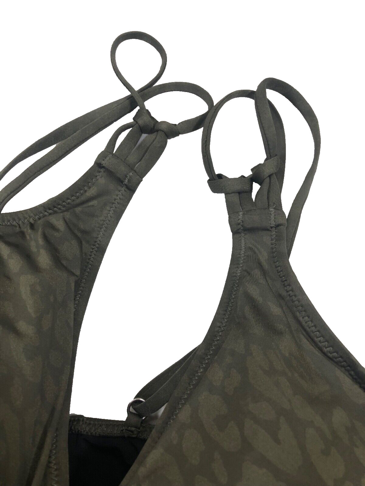 NWT Profile by Gottex Luminous Safari V-Neck One-Piece Swimsuit Olive US-10 $128