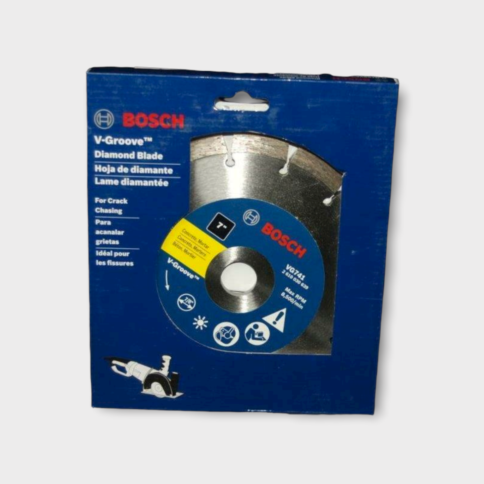 Bosch VG741 7-Inch x 7/8-Inch Segmented Rim V-Groove Diamond Blade