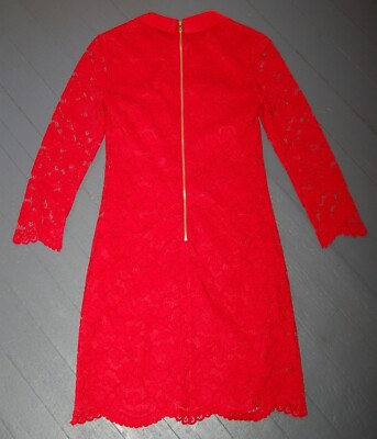 Ted Baker London Women's Ameera Scallop Hem Lace Dress, Red, Size 0 | eBay
