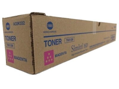 OEM Konica Minolta TN512M (A33K332) Toner Cartridge, Magenta, 26K Yield