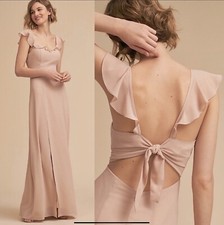 ANTHROPOLOGIE BHLDN Diana Crepe Dress, Nude, Size M