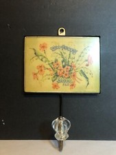 Vintage Decorative Wall Hook Coat Hanger Metal and Acrylic