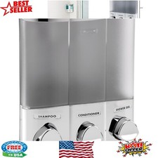 Stylish Chrome Wall-Mounted 3-Chamber Shower Dispenser for Modern Bathrooms