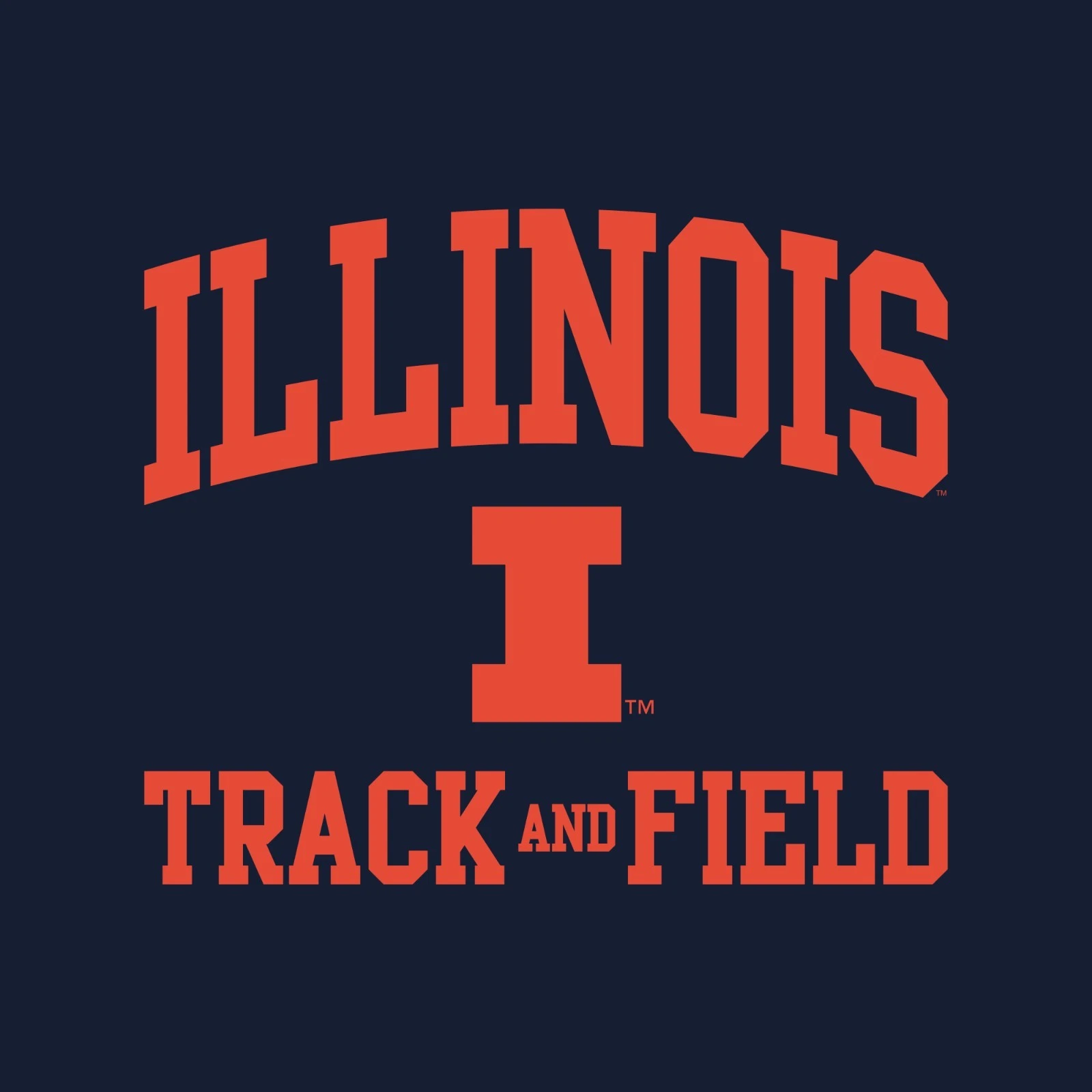 Illinois Arch Logo Track & Field Hoodie - Navy