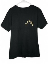 Shaka Active black cotton t-shirt with gold embroidery  Size Large