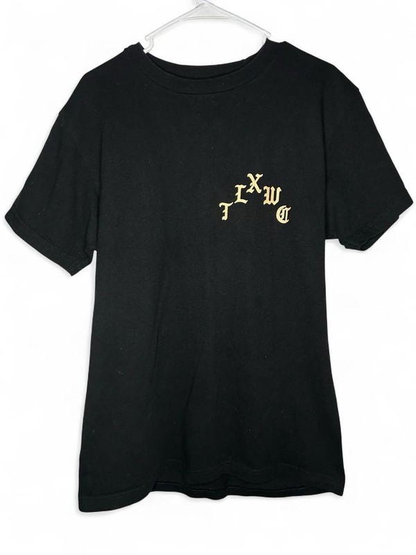 Shaka Active black cotton t-shirt with gold embroidery  Size Large