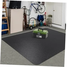 Area Floor Mat for Home, 4'×6' Large Black No Slip Waterproof Vinyl Area Rug 