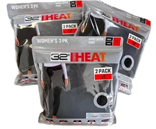 32 Degrees Heat Women's Base Layer Pant Long Johns 2Pk Black Medium Keep Warm
