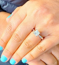 Certified Natural 1.7ct I/VS Princess Cut Diamond 14K White Gold Engagement Ring