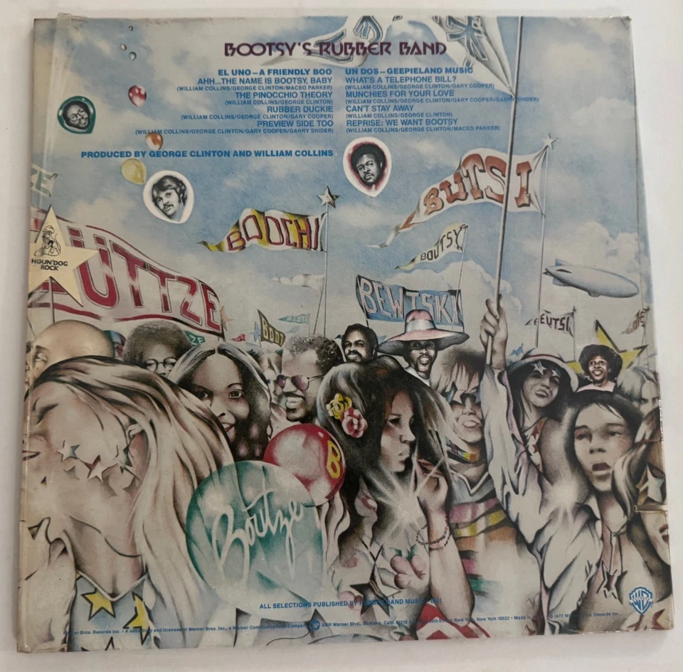 Bootsy's Rubber Band "Ahh.The Name Is Bootsy Baby" LP Gatefold WB 2972 SHRINK NM - Imagem 2 de 4