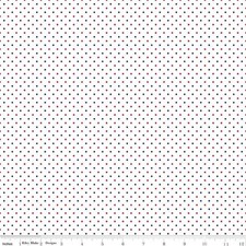 Fat Quarter Riley Blake Basics Swiss Dot Printed Patriotic On White Cotton