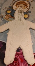 White Unisex baby pram suit