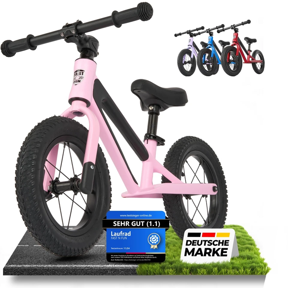 FAST N FUN Laufrad ab 2 Jahre, Kinderlaufrad 12 Zoll, Ultraleicht 3,6kg