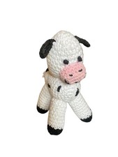 Handmade crocheted cow stuffed animal toy 8
